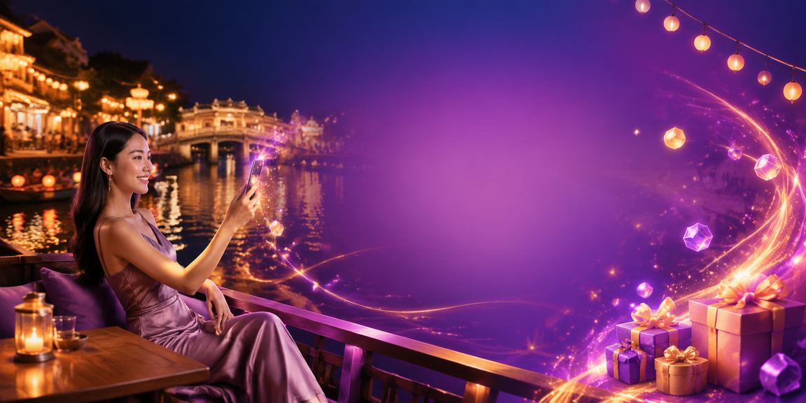 Người dùng tại Hội An sử dụng điện thoại di động để truy cập tài khoản casino